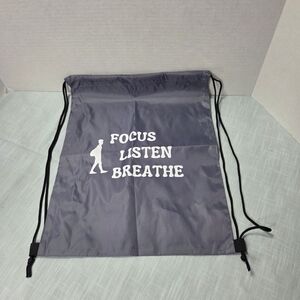 Gray Drawstring Bag with Motivational Print